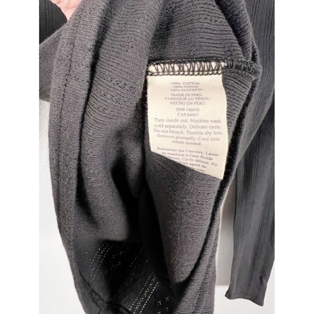Faherty Pacific Pointell Scoop Neck Long Sleeve Tee T-Shirt Washed Black Small - Picture 6 of 8